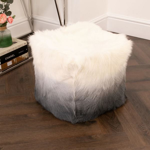 Isla Pouffe - Ivory Charcoal